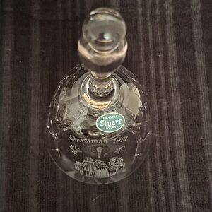 Vintage Stuart Crystal Etched Christmas 1981 Bell